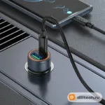 Автомобильное зарядное устройство HOCO Z57A / TYPE-C/TYPE-C, цвет металлик — миниатюра 7