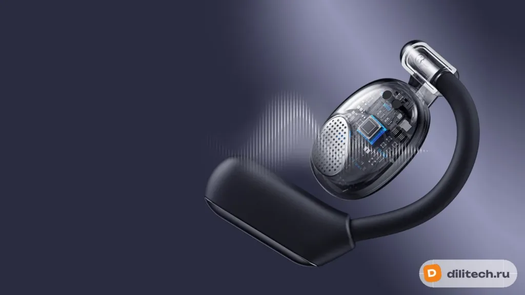 Беспроводные наушники REMAX OpenBuds P7 Black Remax SPEED SeriesANC+ENC — фото 5