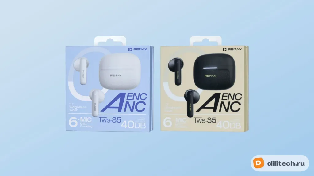 Беспроводные наушники REMAX TWS-35 ANC+ENC 6-mic Hybrid Feed Noise Music&Call Er — фото 9