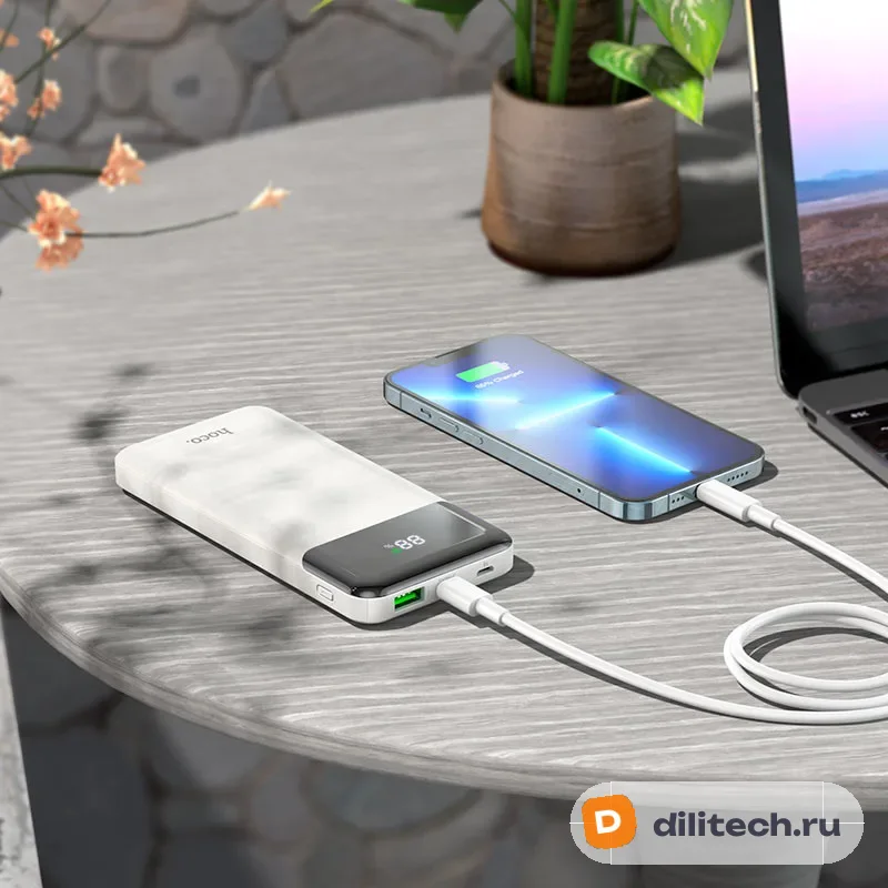 Внешний аккумулятор HOCO J102A / (20000mAh) / QC3.0+IOS/TYPE-C20W, чёрный — фото 6