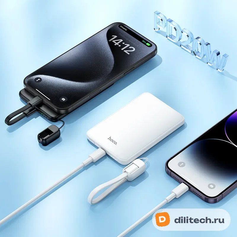 Внешний аккумулятор HOCO J140A / (5000mAh), чёрный — фото 6