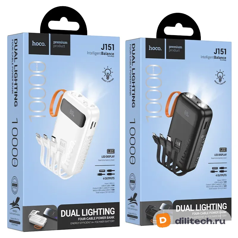 Внешний аккумулятор HOCO J151A / (20000mAh), чёрный — фото 8