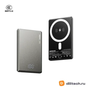 Внешний аккумулятор REMAX RPP-107 Blue 5000mah 20W metal Magsafe Ультратонкий