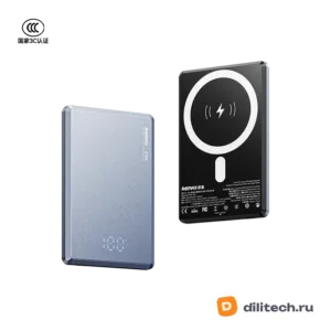 Внешний аккумулятор REMAX RPP-107 Gray 5000mAh 20W metal Magsafe Ультратонкий