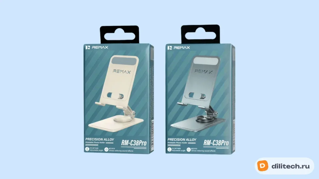 Вращающийся держатель REMAX RM-C38PRO Precision Alloy Rotatable Phone Grey — фото 8