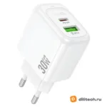 Зарядное устройство HOCO CS55A / TYPE-C/TYPE-C, белое — миниатюра 2