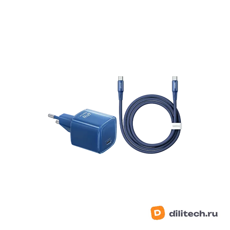 Зарядное устройство REMAX CA-26(C60W)EU Ice Crystal Series 60W Typc-C-C Blue — фото 3