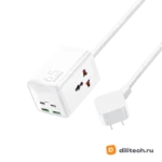 Зарядное устройство REMAX RP-U157 Kiddy 65W 2A+2C GaN Power Strip (EU) WHITE — миниатюра 2