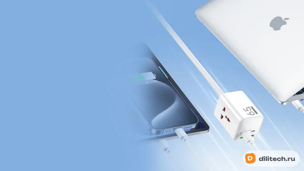 Зарядное устройство REMAX RP-U157 Kiddy 65W 2A+2C GaN Power Strip (EU) WHITE — фото 5