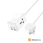 Зарядное устройство REMAX RP-U157 Kiddy 65W 2A+2C GaN Power Strip (EU) WHITE — миниатюра 1