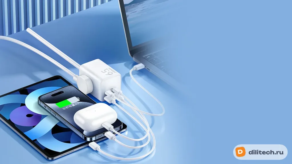Зарядное устройство REMAX RP-U157 Kiddy 65W 2A+2C GaN Power Strip (EU) WHITE — фото 4