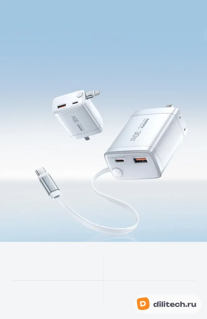 Зарядное устройство Remax U02-AC30WC Type-C GAN White — фото 5