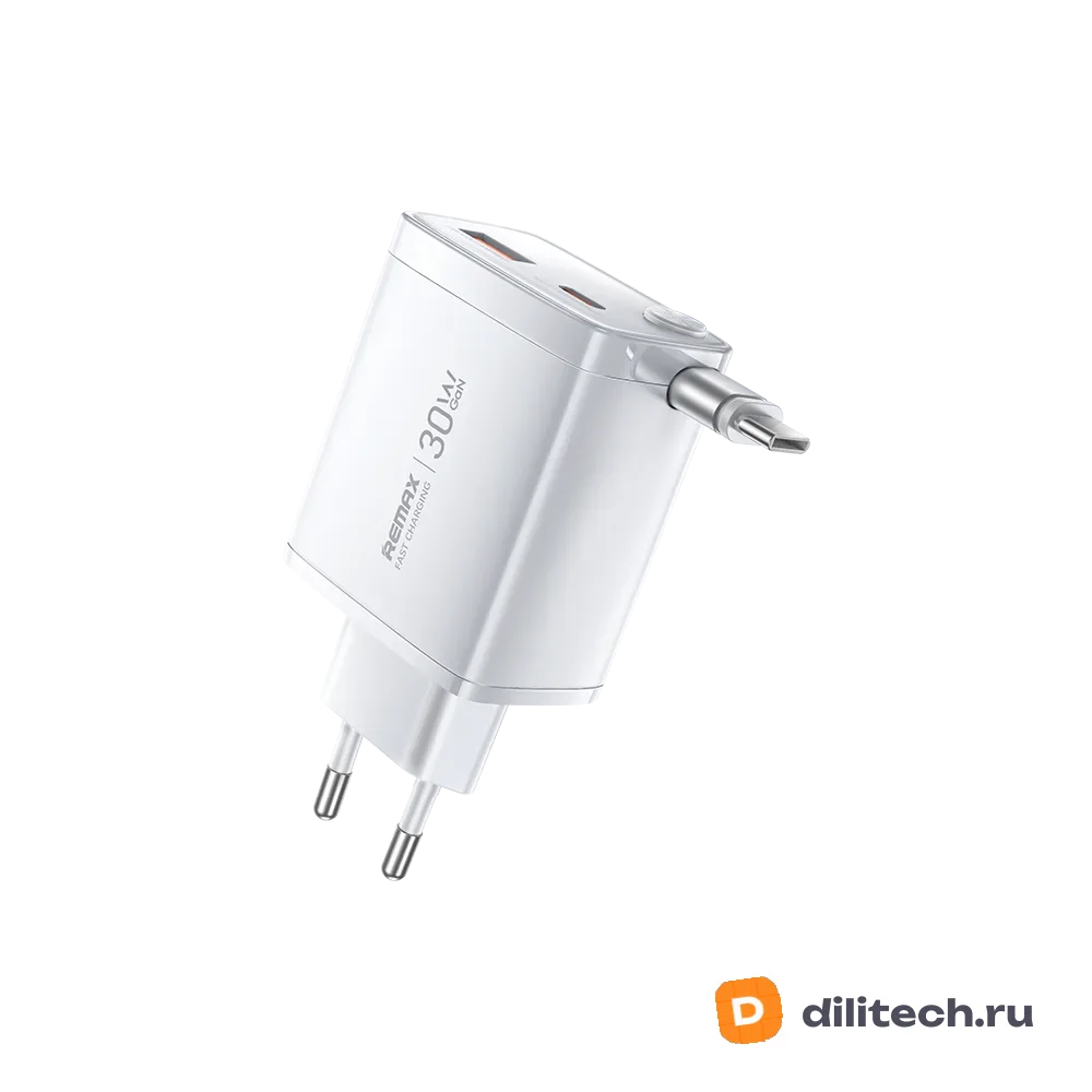 Зарядное устройство REMAX U02-AC30WI EU White / Remax cabled 30w fast charger Ga — фото 3