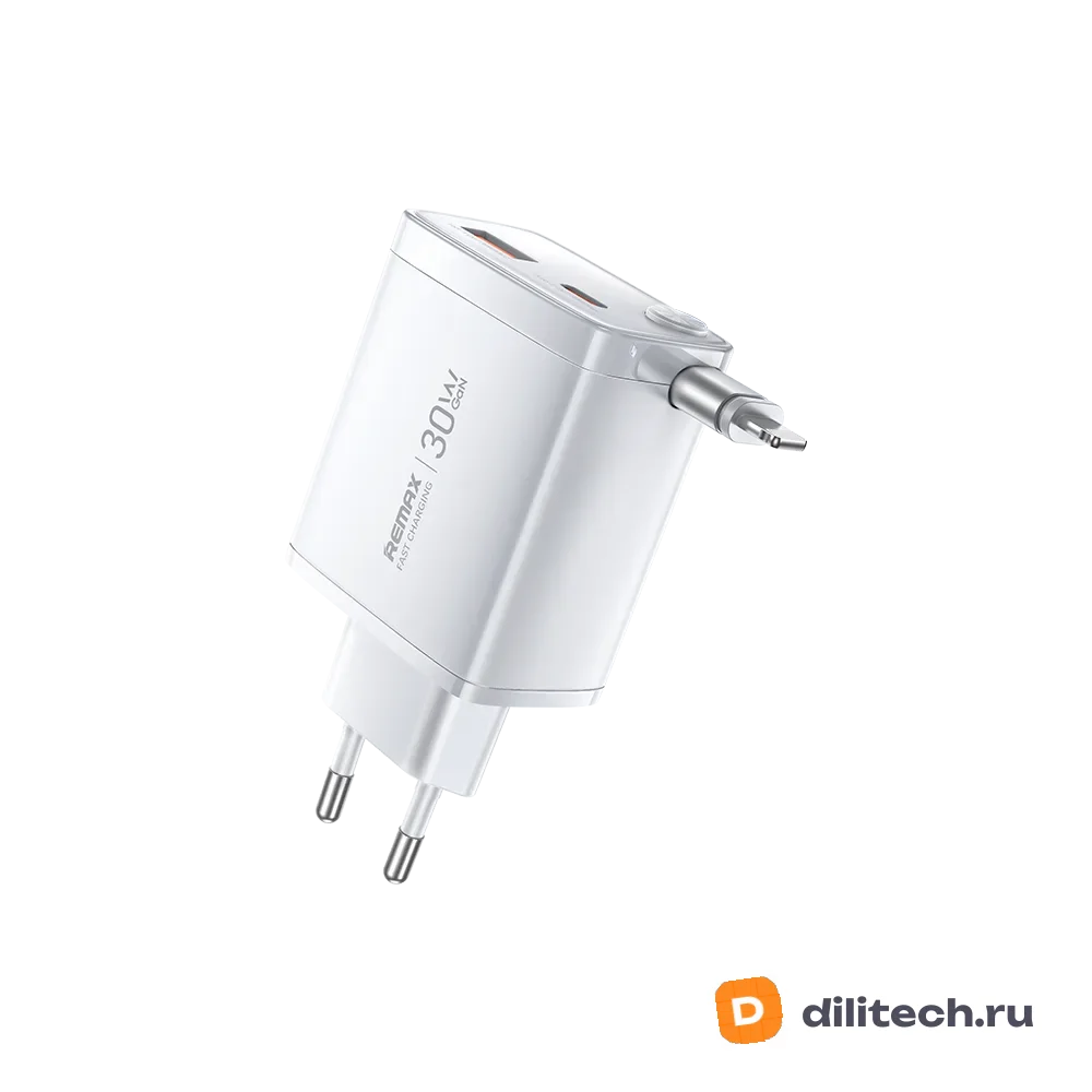 Зарядное устройство REMAX U02-AC30WI EU White / Remax cabled 30w fast charger Ga — фото 4