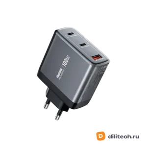 Зарядный адаптер REMAX U2-ACC100W EU Silver GaN Fast Charger