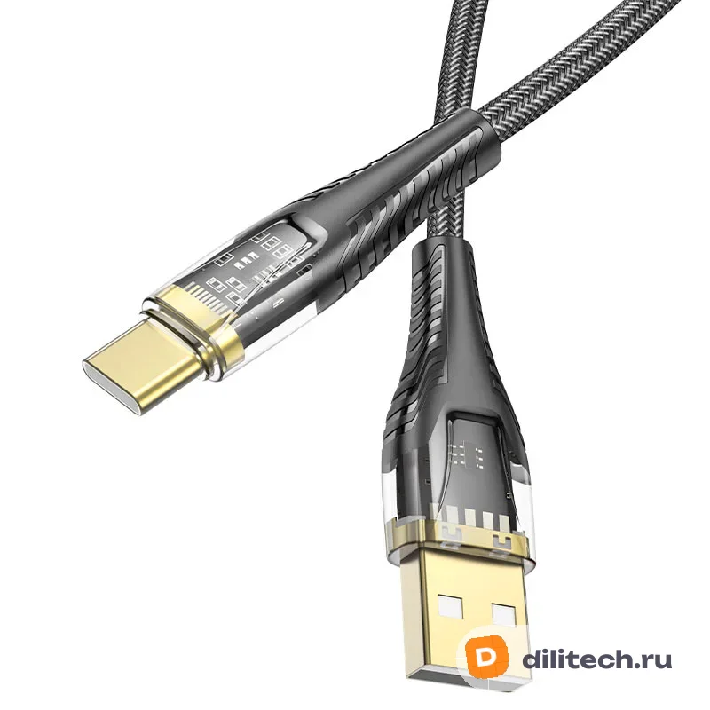 Кабель USB Type-C HOCO U121 / IOS/TYPE-C, цвет чёрный — фото 5