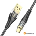 Кабель USB Type-C HOCO U121 / TYPE-C, цвет чёрный — миниатюра 4