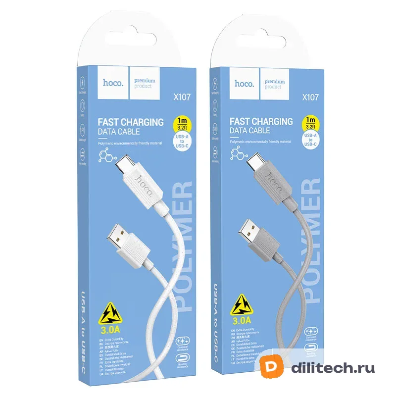 Кабель USB Type-C HOCO X107 / IOS/TYPE-C, цвет белый — фото 8