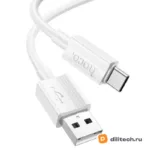 Кабель USB Type-C HOCO X107 / TYPE-C/TYPE-C, цвет белый — миниатюра 2