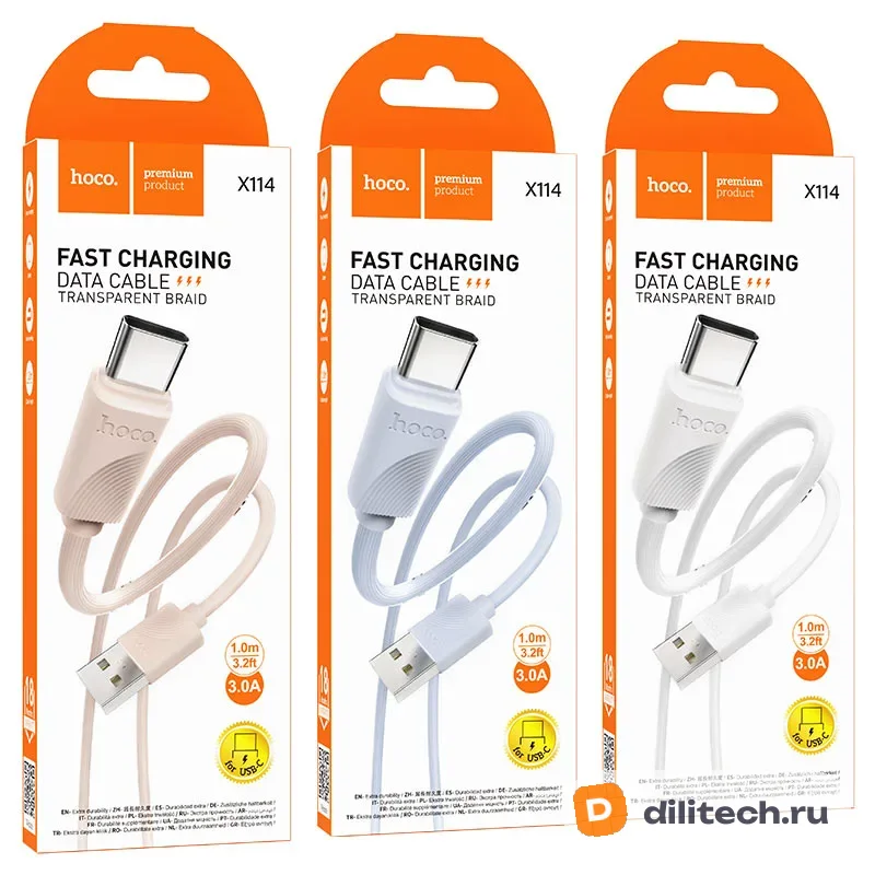 Кабель USB Type-C HOCO X114 / IOS/TYPE-C, цвет белый — фото 8