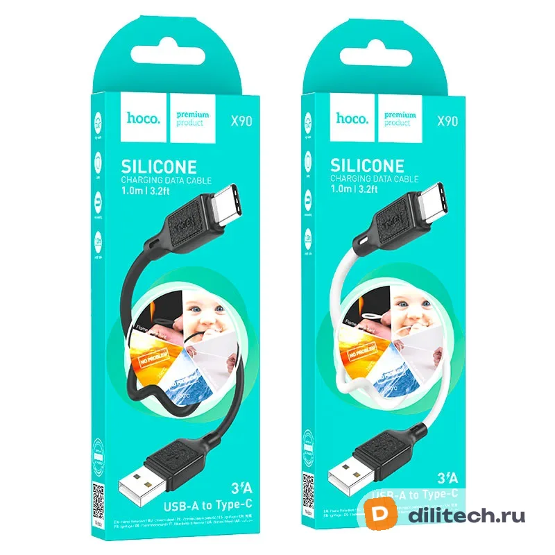 Кабель USB Type-C HOCO X90 / IOS, цвет чёрный — фото 8