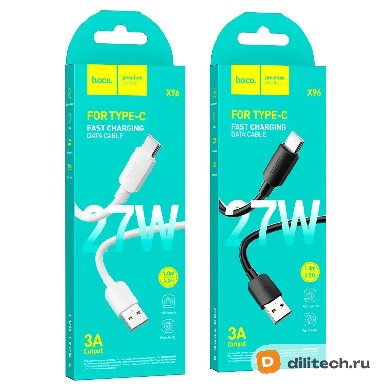 Кабель USB Type-C HOCO X96 / TYPE-C / 0.25, цвет чёрный — фото 8