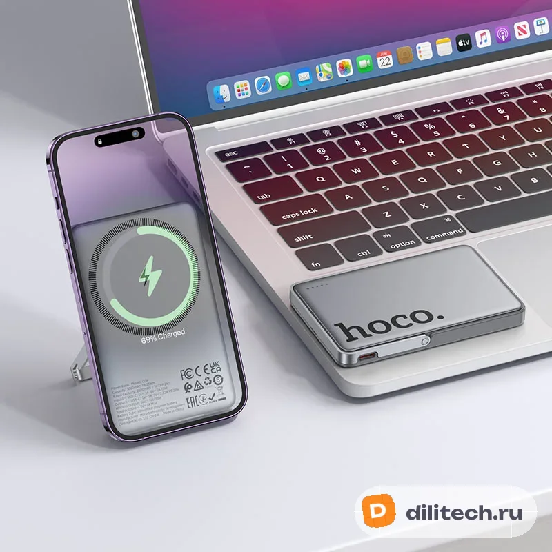 Портативный аккумулятор HOCO Q36A / 10000mAh, серый