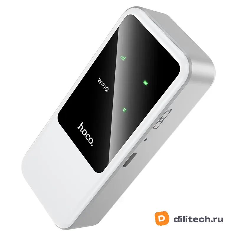 Портативный Wi-Fi роутер HOCO HI42, белый — фото 4