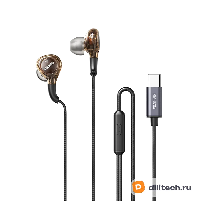 Проводные наушники REMAX RM-670 /Black / Remax 3.5mm Wired — фото 3