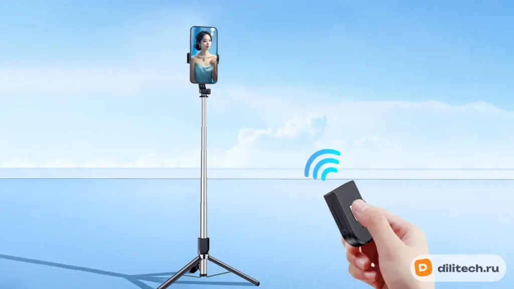 Селфи-палка REMAX P17 Selfie Stick Tripod for Live Streaming 1.3 Black — фото 5