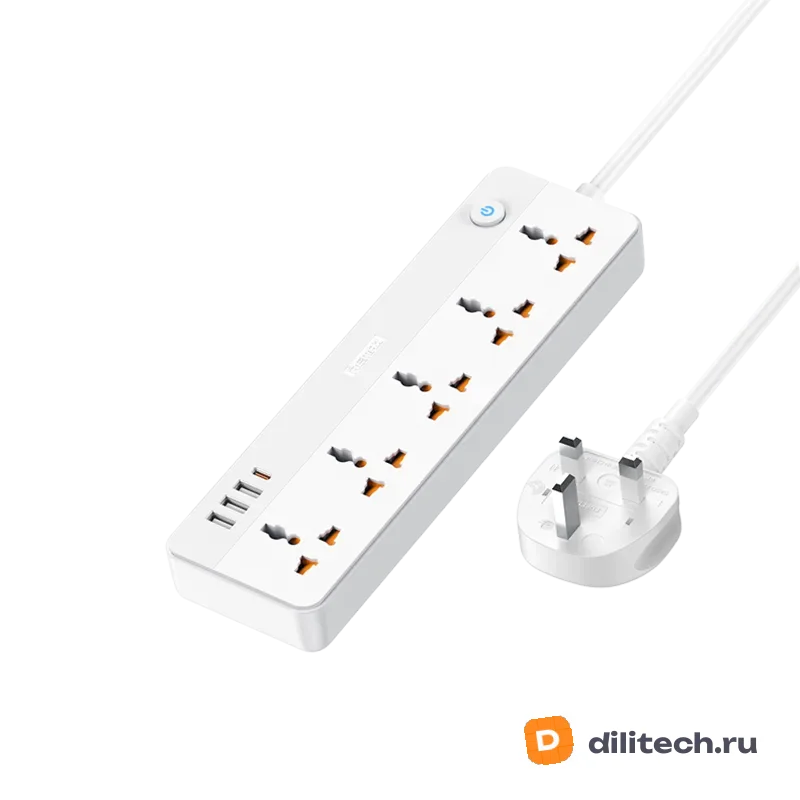 Сетевой разветвитель REMAX RP-U160 Kiddy 30W 3A1C 5-outlet Power Strip WHITE — фото 5