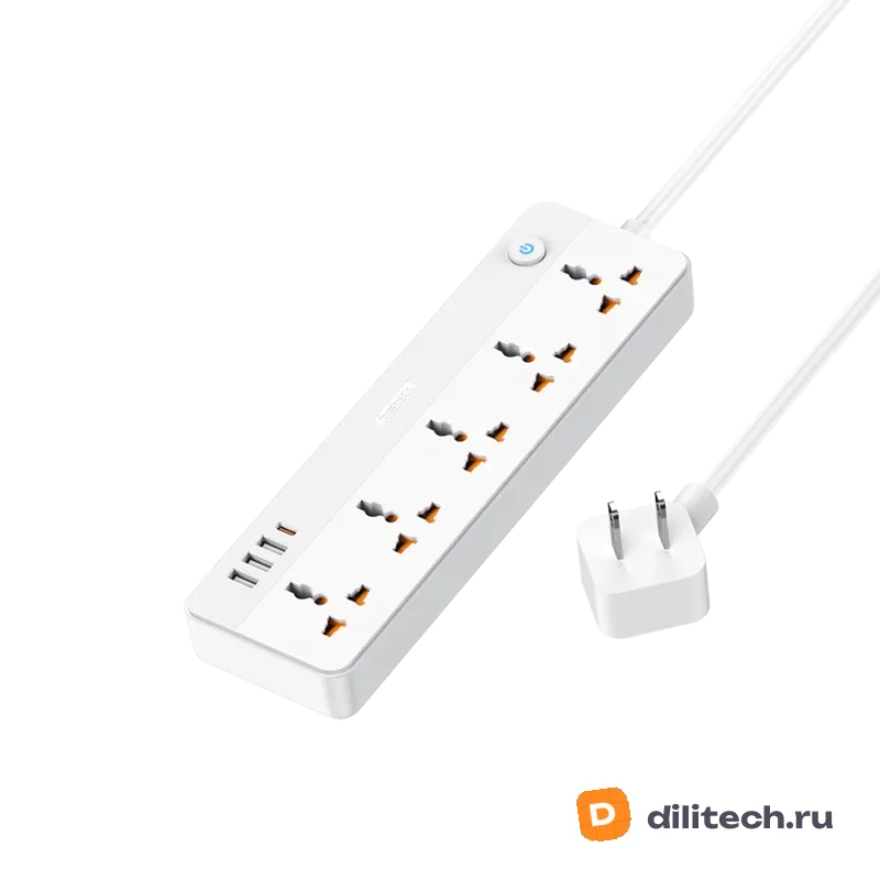 Сетевой разветвитель REMAX RP-U160 Kiddy 30W 3A1C 5-outlet Power Strip WHITE — фото 2