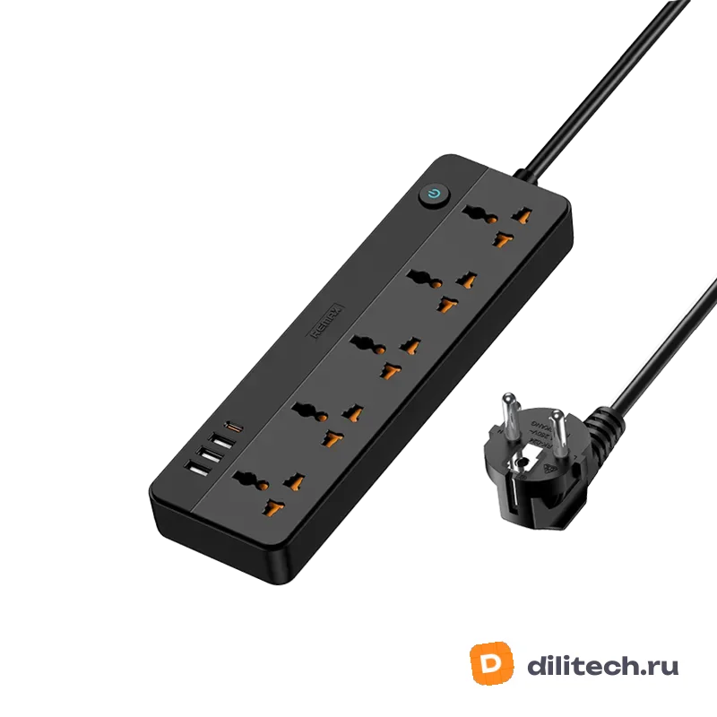 Сетевой разветвитель REMAX RP-U160 Kiddy 30W 3A1C 5-outlet Power Strip WHITE — фото 4
