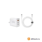 Складной адаптер REMAX CA-20(ACC65W)EU Tigin Series 65W Typc-C-C GaN Data Cable — миниатюра 1