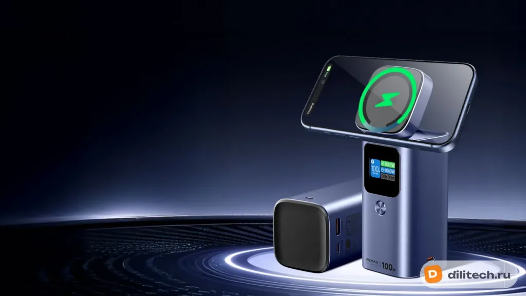 JP339 Wireless Charging Power Bank 15.000mA/100w Магсейф + Дисплей — фото 2