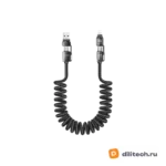 REMAX CB12(A+C-C+L) 1.5M Black Pioneer 240W Многофункциональная пружина из цинко — миниатюра 1